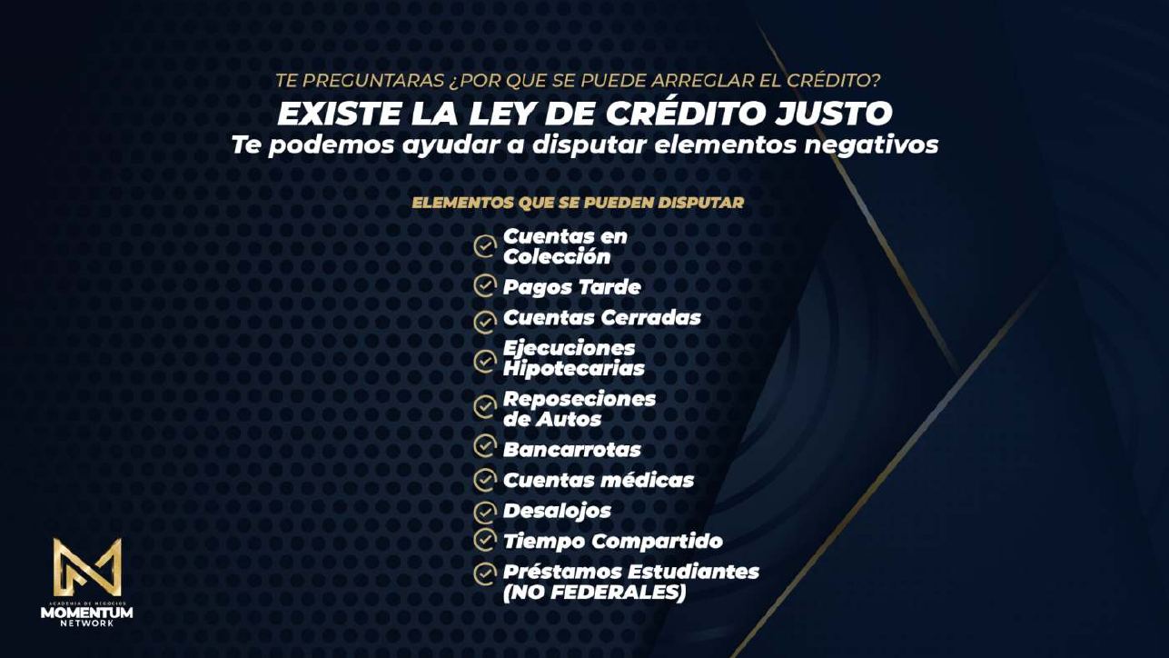 Página 5 de la presentación Restauración de créditos